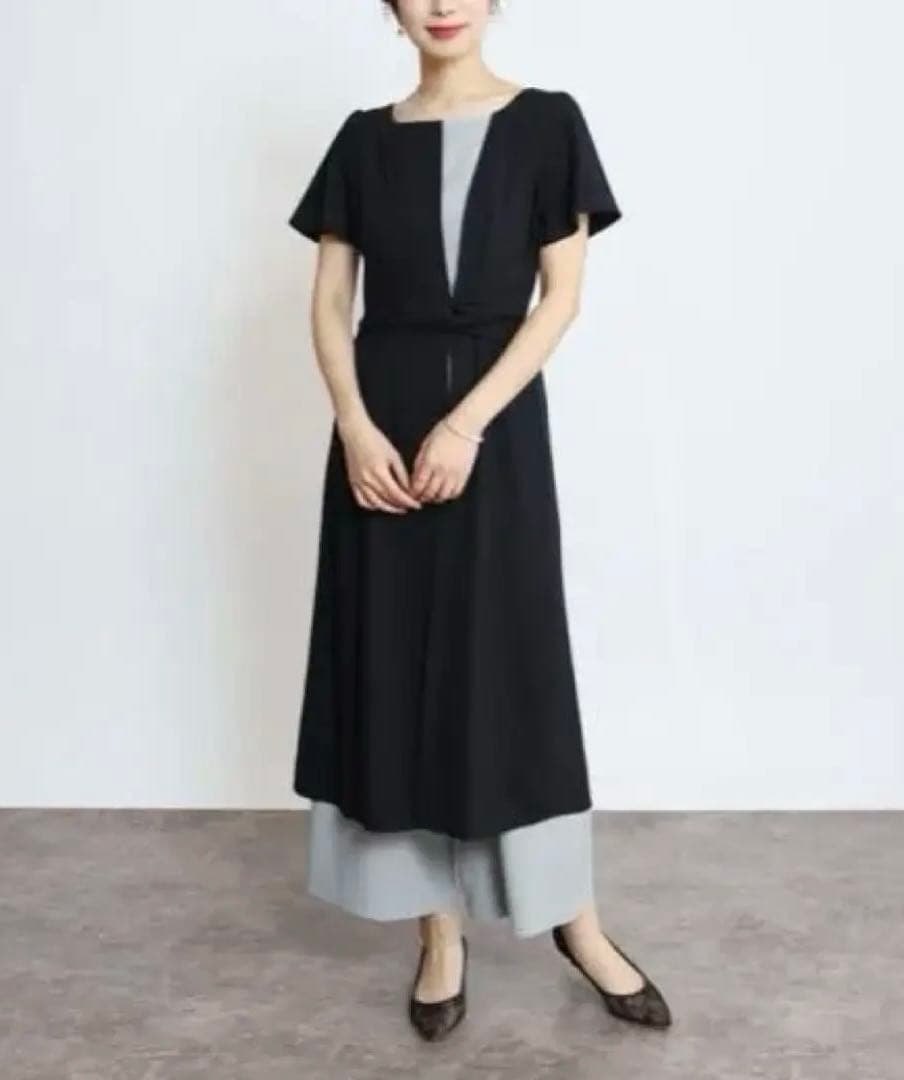 新品タグ付きRire Fete バイカラーレイヤードパンツスーツ ヤマダヤ