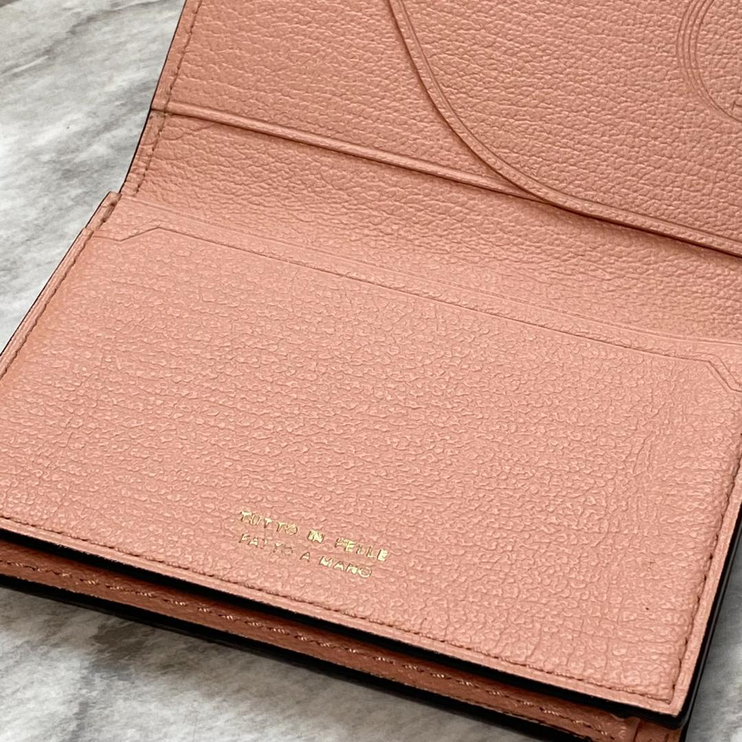 2362 【新品 定価2.2万円】ラルコバレーノ★名刺入れ★BEIGE×PINK