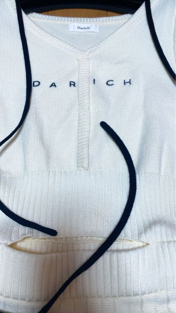 darich ウエストオープンリボンデザインニットミニワンピースFLEE