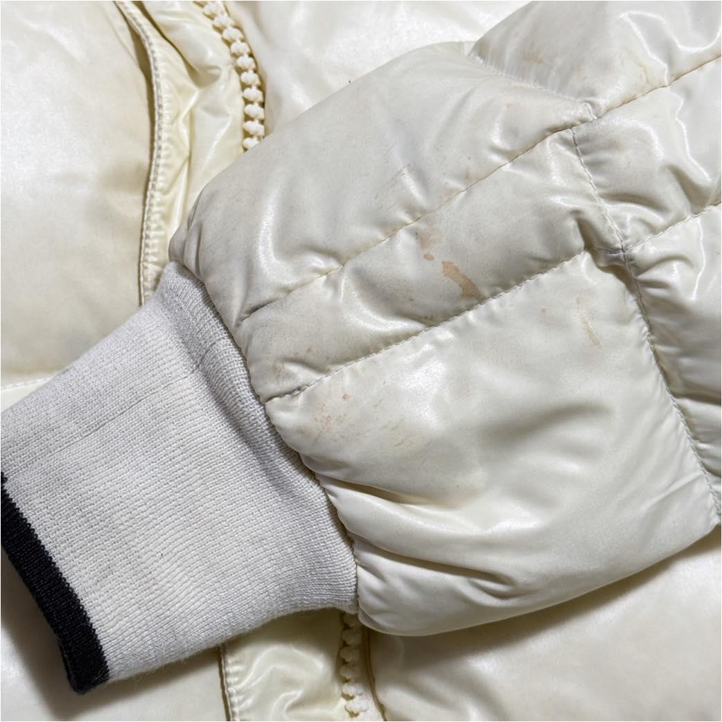 モンクレール ロゴ ホワイト ダウンジャケット LAMPO ジップ