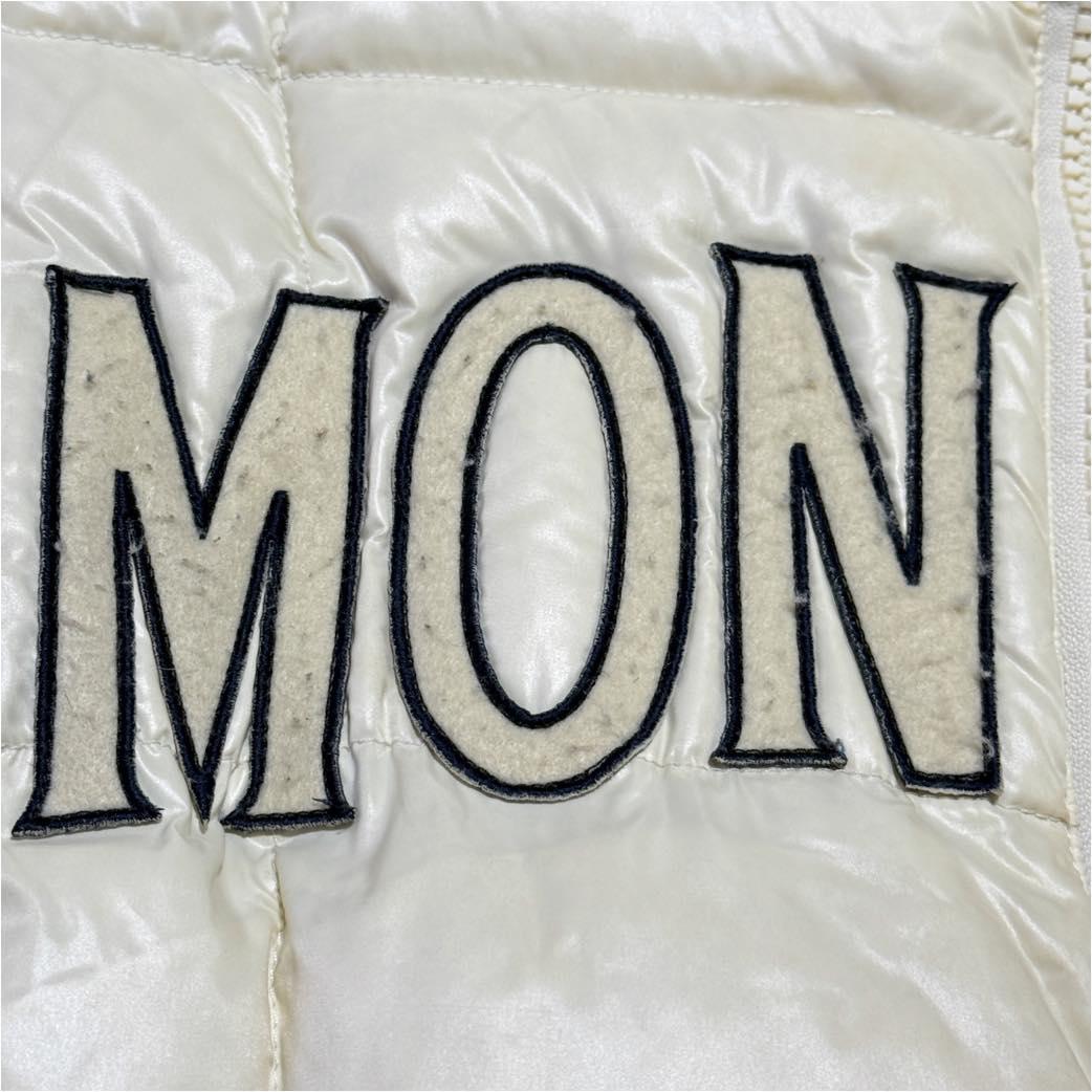 モンクレール ロゴ ホワイト ダウンジャケット LAMPO ジップ