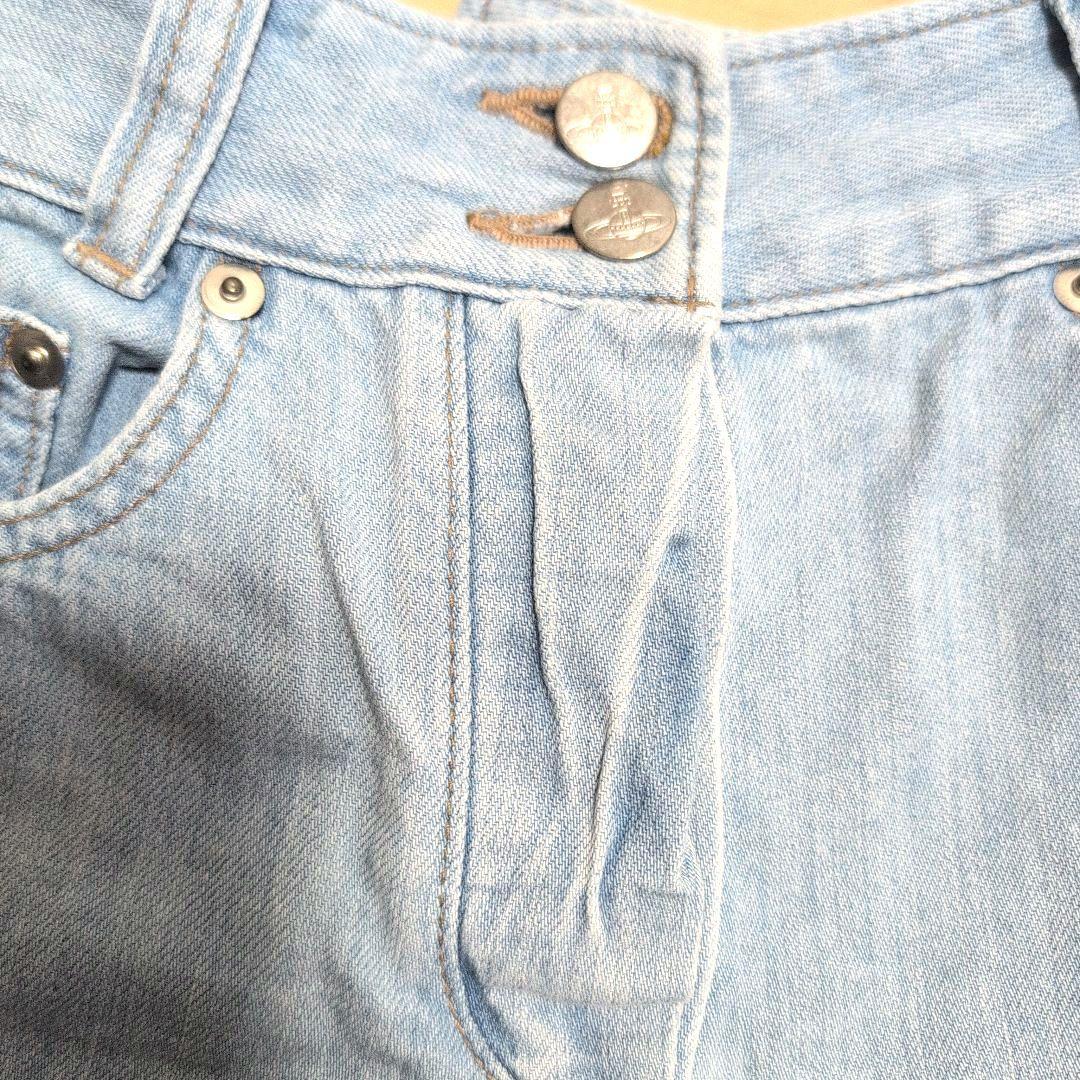 VivienneWestwood デニムショートパンツ 刺繍デザイン
