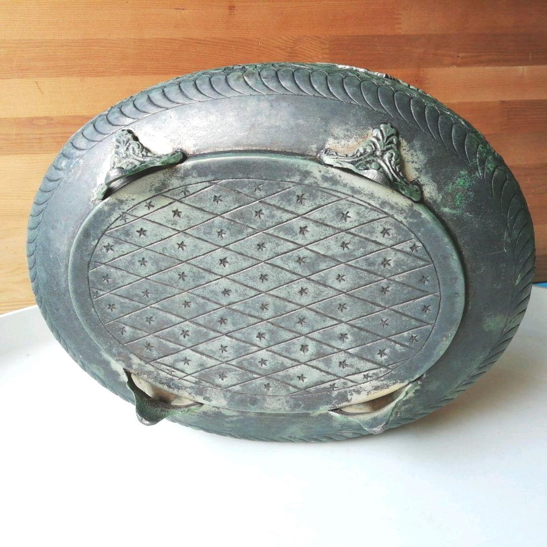 アンティーク調インド彫金籠、他槌目叩き、