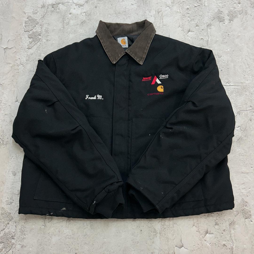 純*ん様 Carhartt　トラディショナルジャケット　企業ロゴ　古着　ブラック