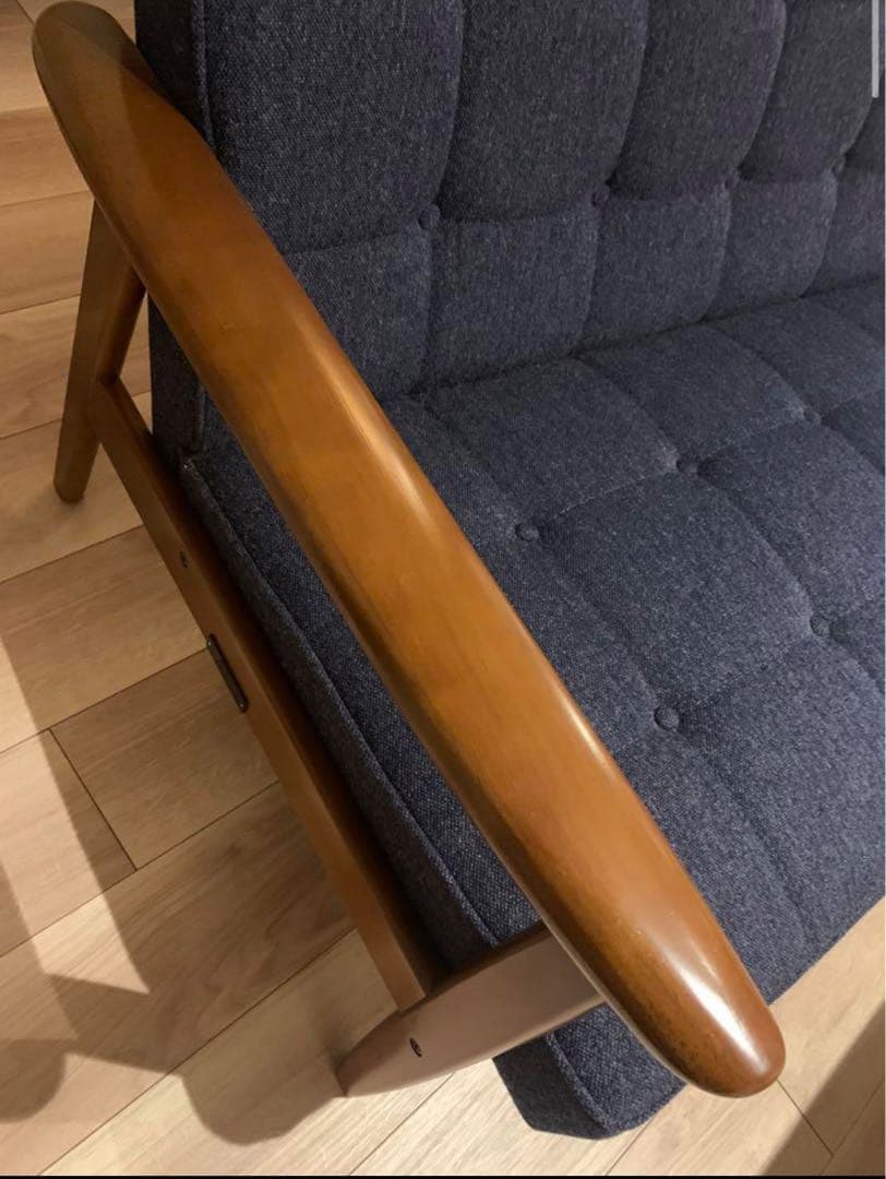 カリモク60 ネイビー 2.5人掛けソファ