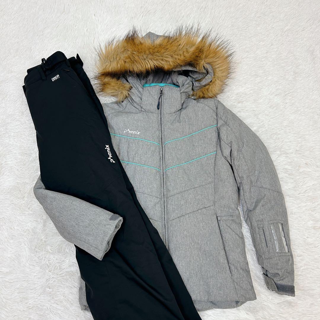 【美品‼︎】Phenix スキーウェア上下セット 160 グレー×黒 美品 M相当
