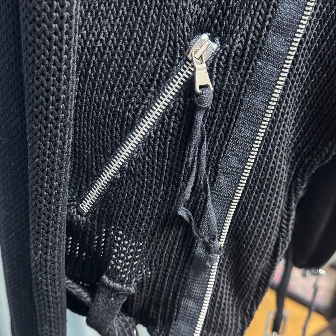 PATRIZIA PEPE 黒いニット ライダース風ジャケット