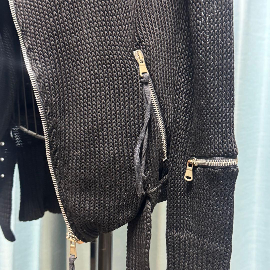 PATRIZIA PEPE 黒いニット ライダース風ジャケット