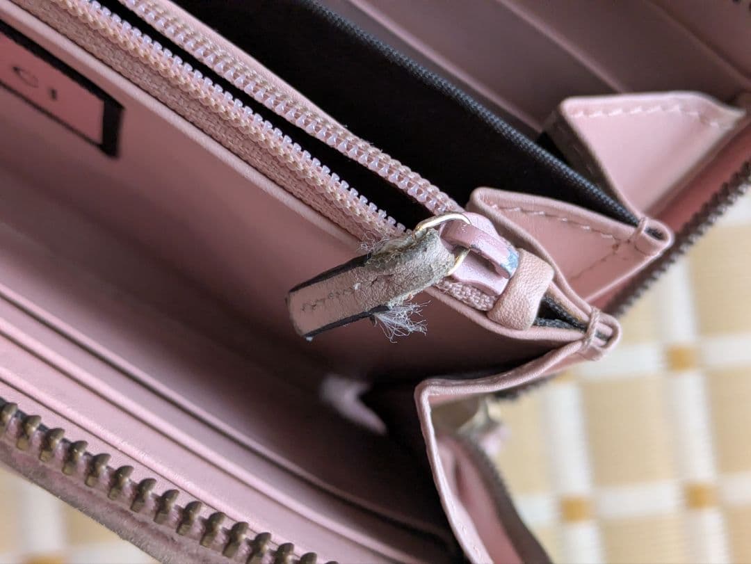 値下げ GGマーモント ゴースト 長財布 PVC ピンク