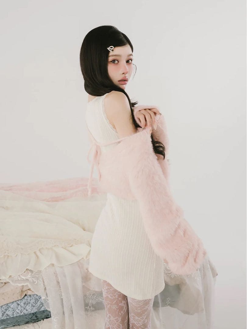 ケーブルニットソーセットミニワンピース ダーリッチ IVO