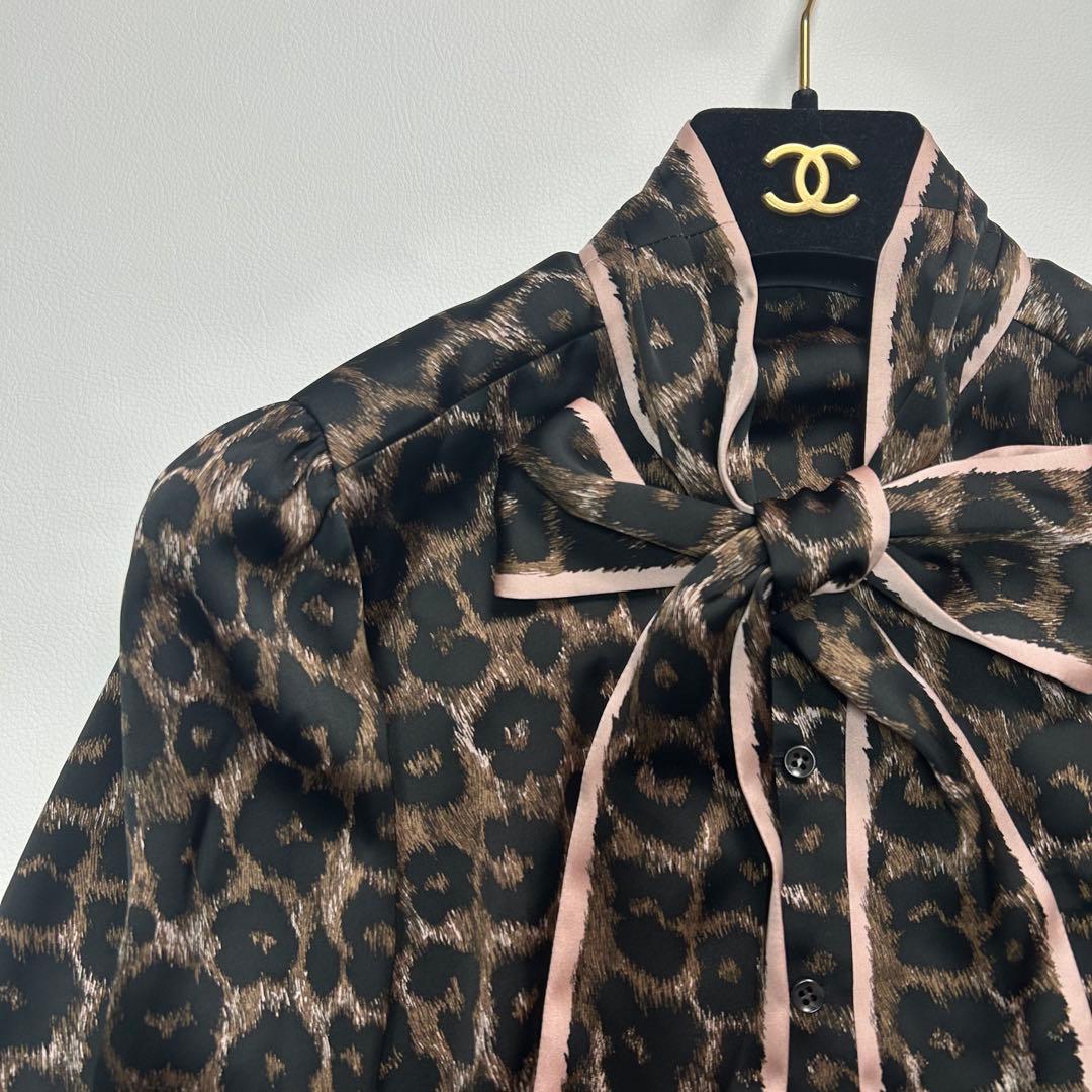 定価7.5万✨2024年モデル レリアン レオパード ボウタイ ブラウス 近年