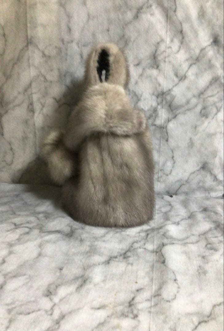 ハンドメイド・リメイクサファイアミンクノットバッグ