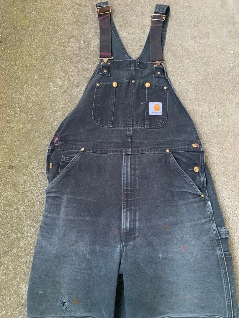Carhartt カーハート　ダック　オーバーオールUSA製　ブラック　黒