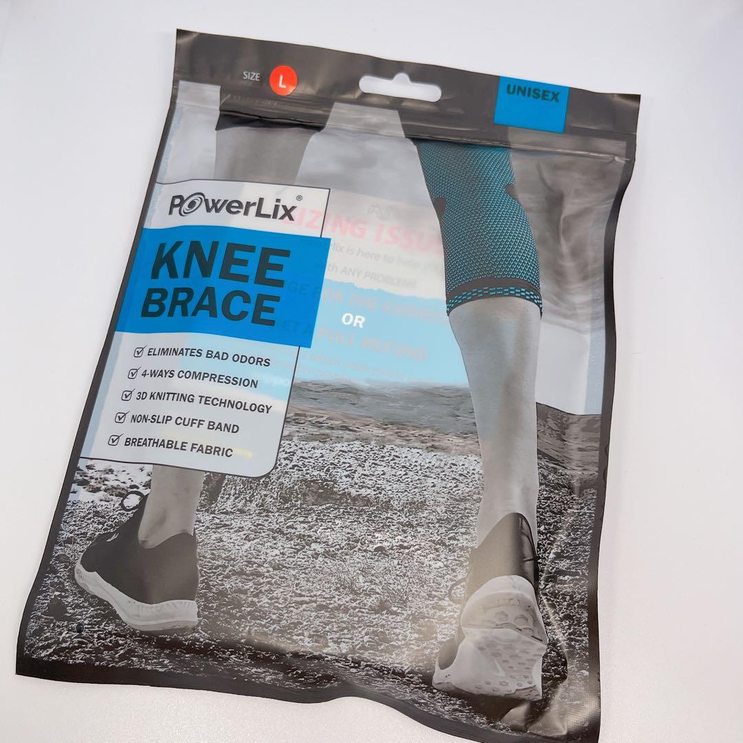 POWERLIX 膝サポーター ひざ専用 スポーツ用 ブラック Lサイズ