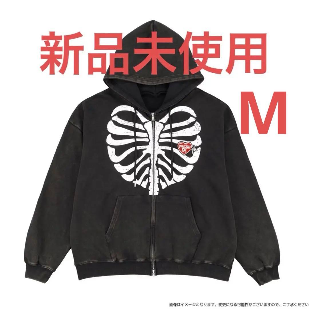 TREASURE PULSE ON ジップアップフーディー BLACK M