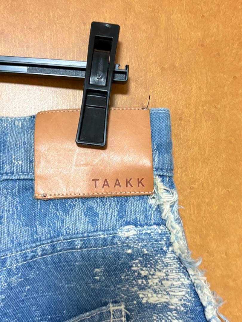taakk 23ss TAAKKターク ワイドデニム パンツ ダメージデニム