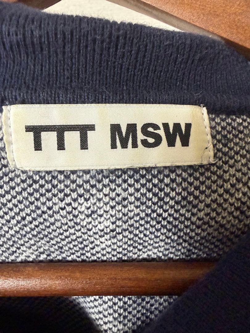 TTT MSW ネイビー ジップアップニット