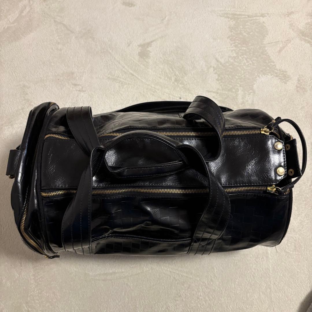 フレッドペリー　ボストンバッグ　黒　ドラムバッグ