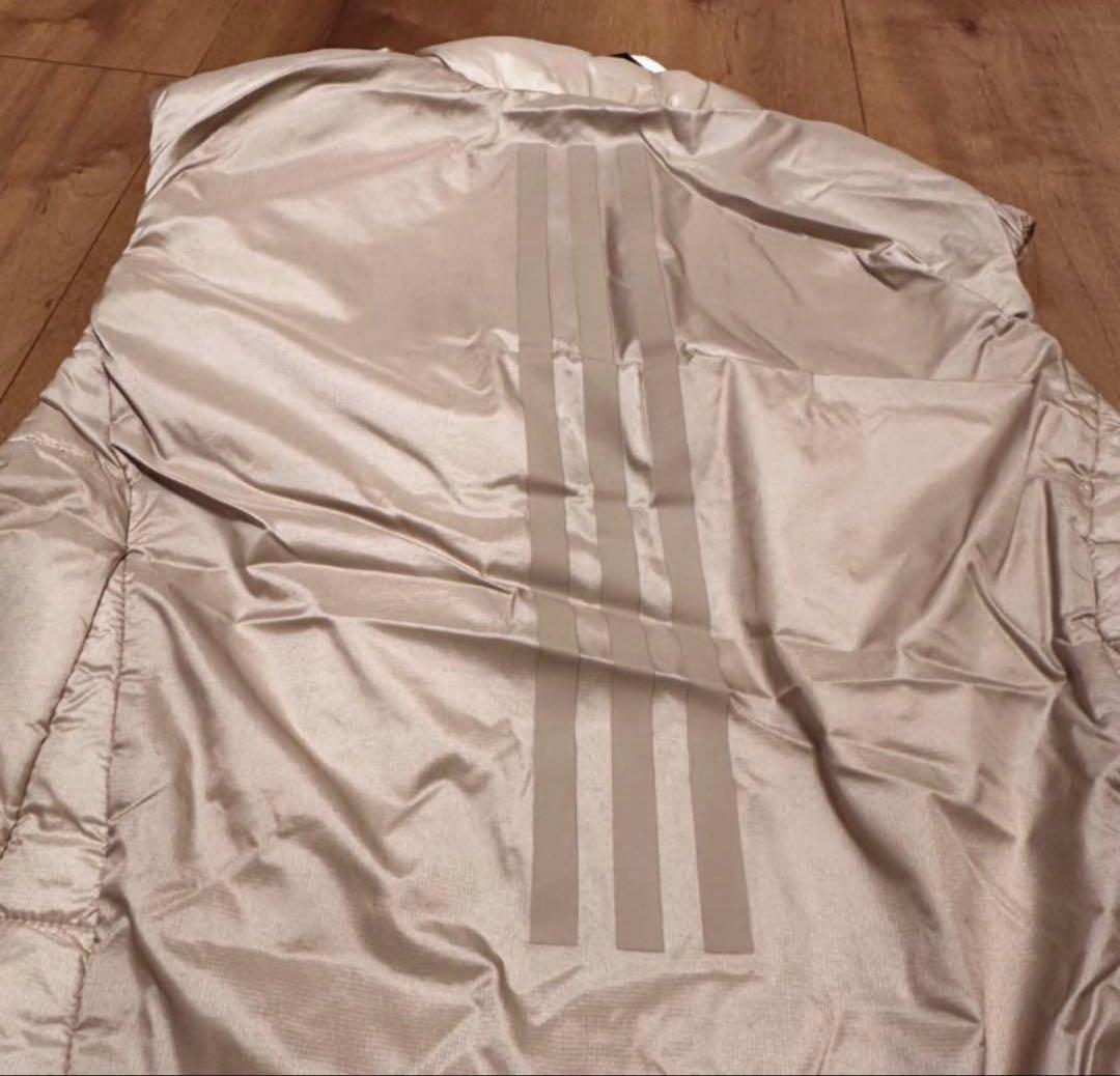 ベスト　ワンピース　ウエスト絞れます　秋冬　中綿　ジャケット　ベージュ　サイズL