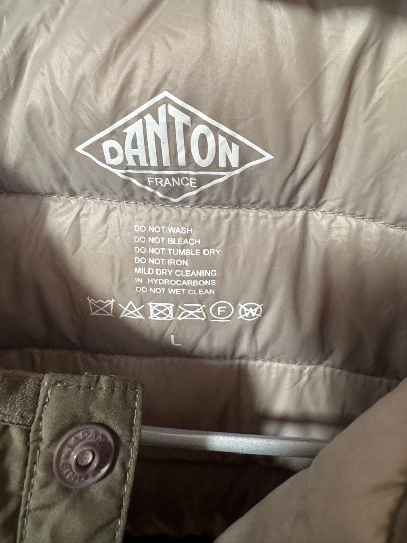 美品　ダントン　DANTON　インナーダウン　L オリーブ
