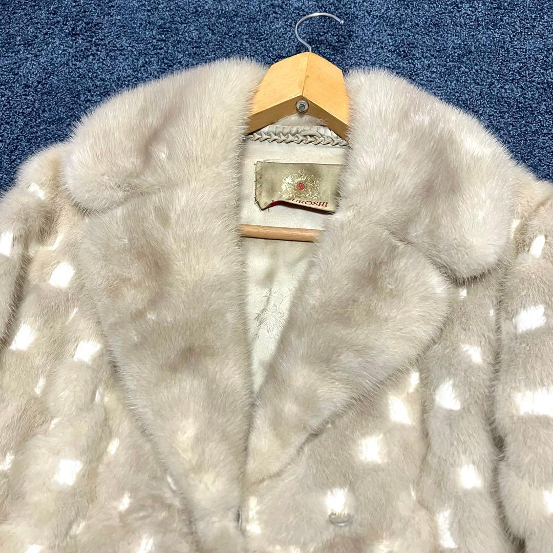 【超高級】三越　150万　ミンク革　毛皮リアルファーコート【希少】
