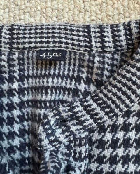 45R フリルが可愛いチェック柄シャツ オーバーサイズ