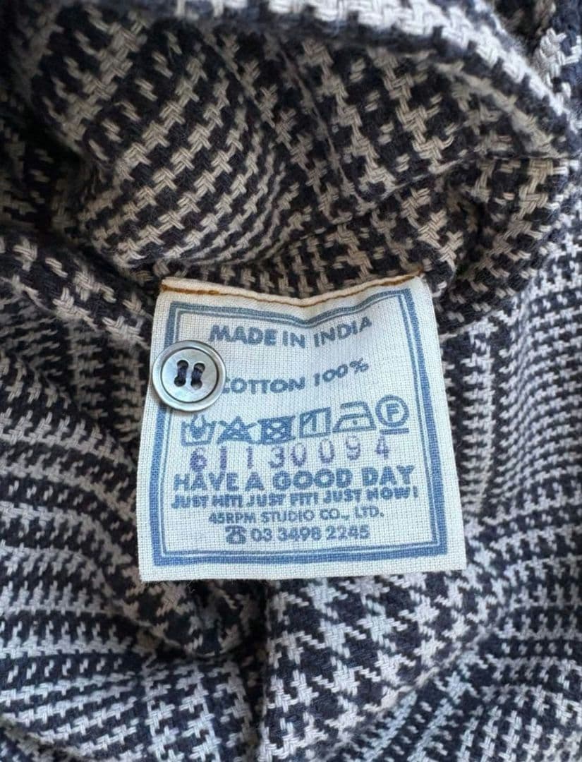 45R フリルが可愛いチェック柄シャツ オーバーサイズ