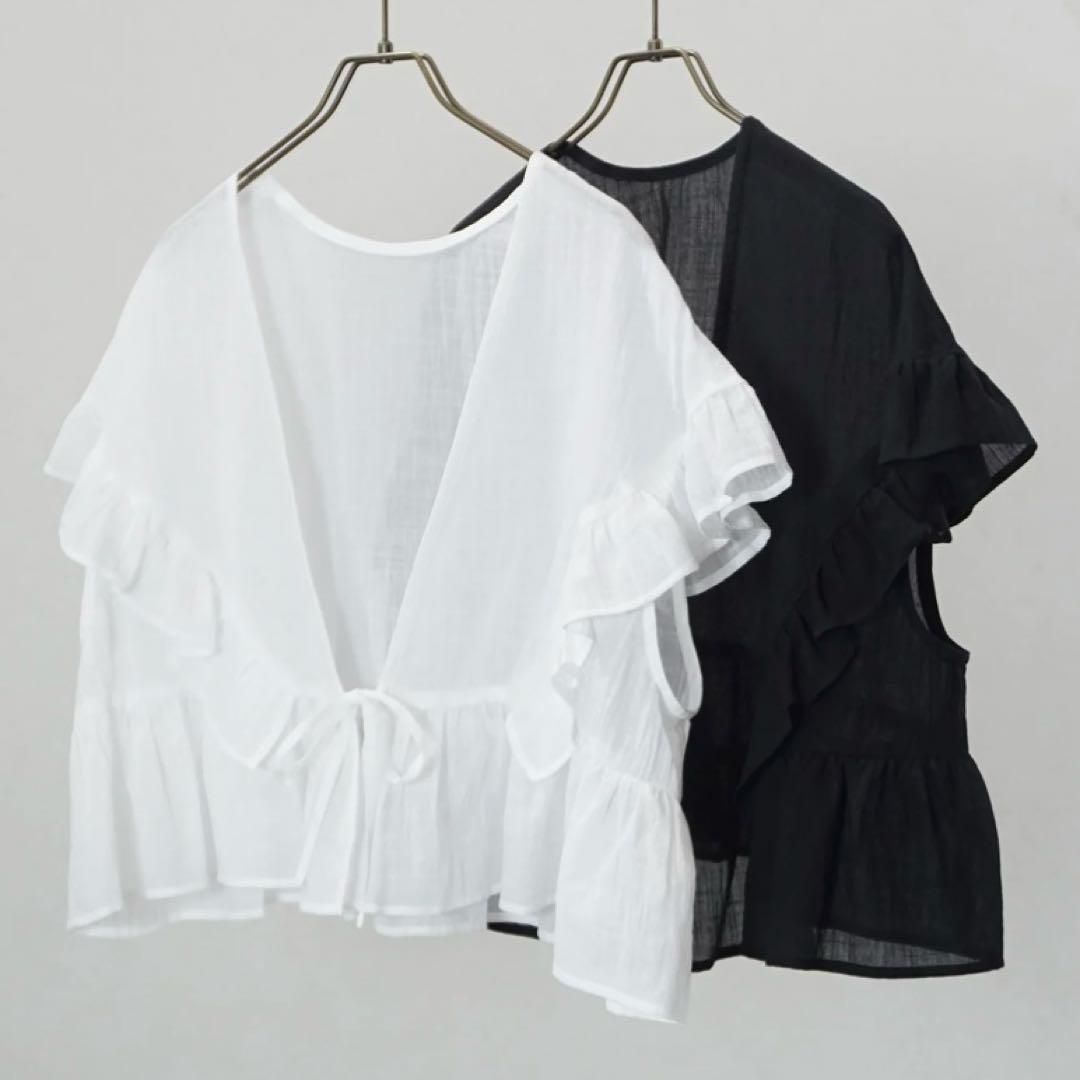 atelier emau アトリエエマウ クリオネフリルベスト ブラック