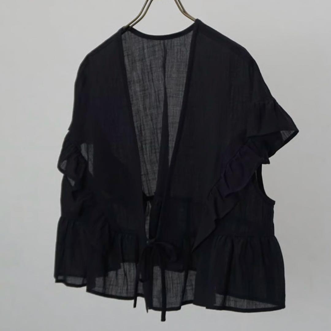 atelier emau アトリエエマウ クリオネフリルベスト ブラック