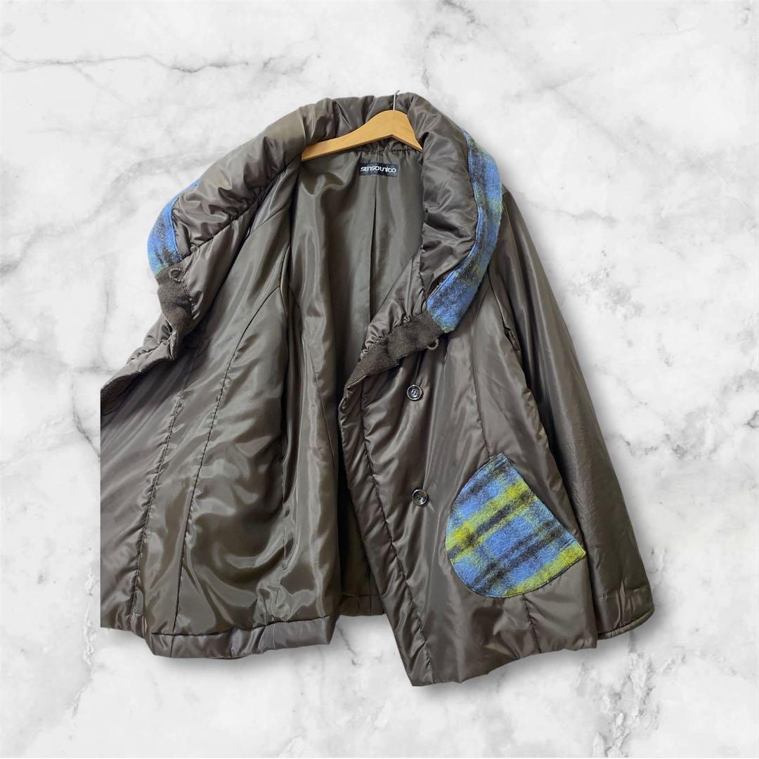 センソユニコ　ショートジャケット　ジャンパー　コート 軽い　楽ちん　ブラウン　L