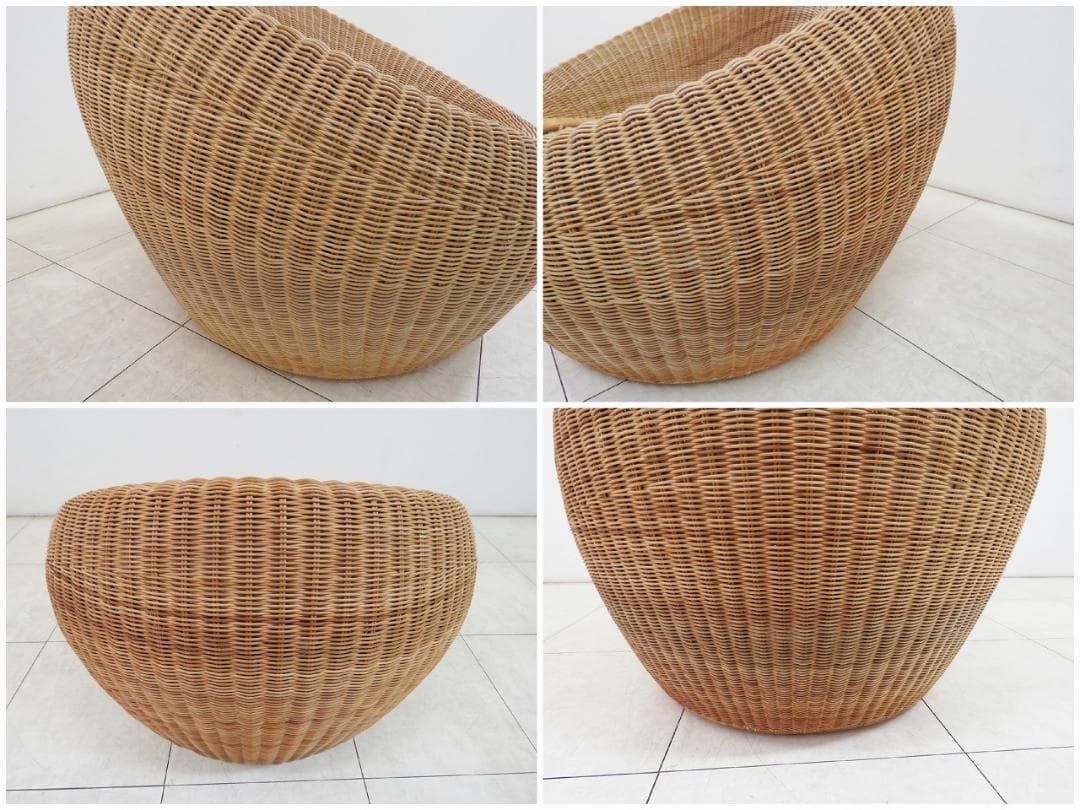 名作 剣持勇 ラタン アームレスチェア 山川ラタン YMK 籐編み椅子 MoMA