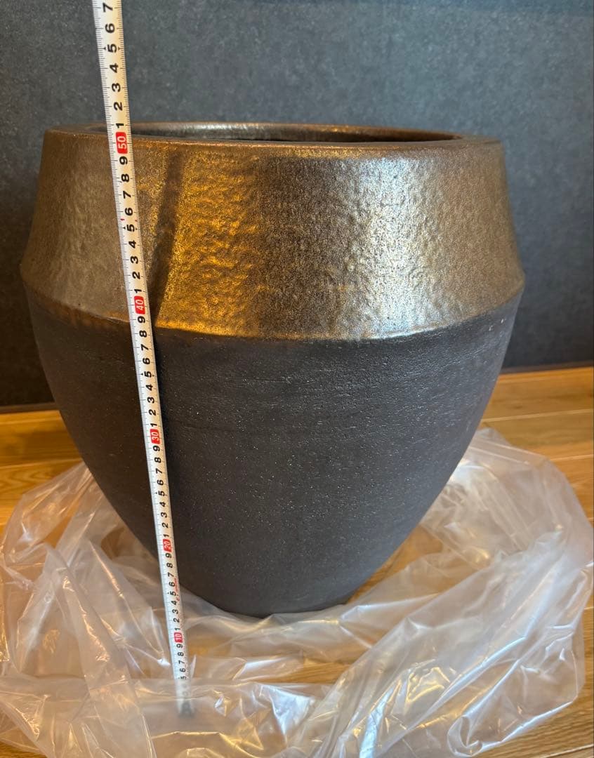 Barrel Long 信楽焼 ブラウンゴールド 鉢カバー 10号用 プランター
