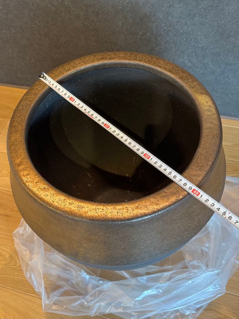 Barrel Long 信楽焼 ブラウンゴールド 鉢カバー 10号用 プランター