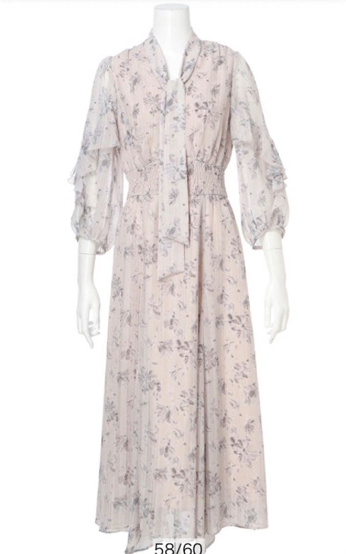 Apuweiser-riche ニュアンスフラワープリントワンピース