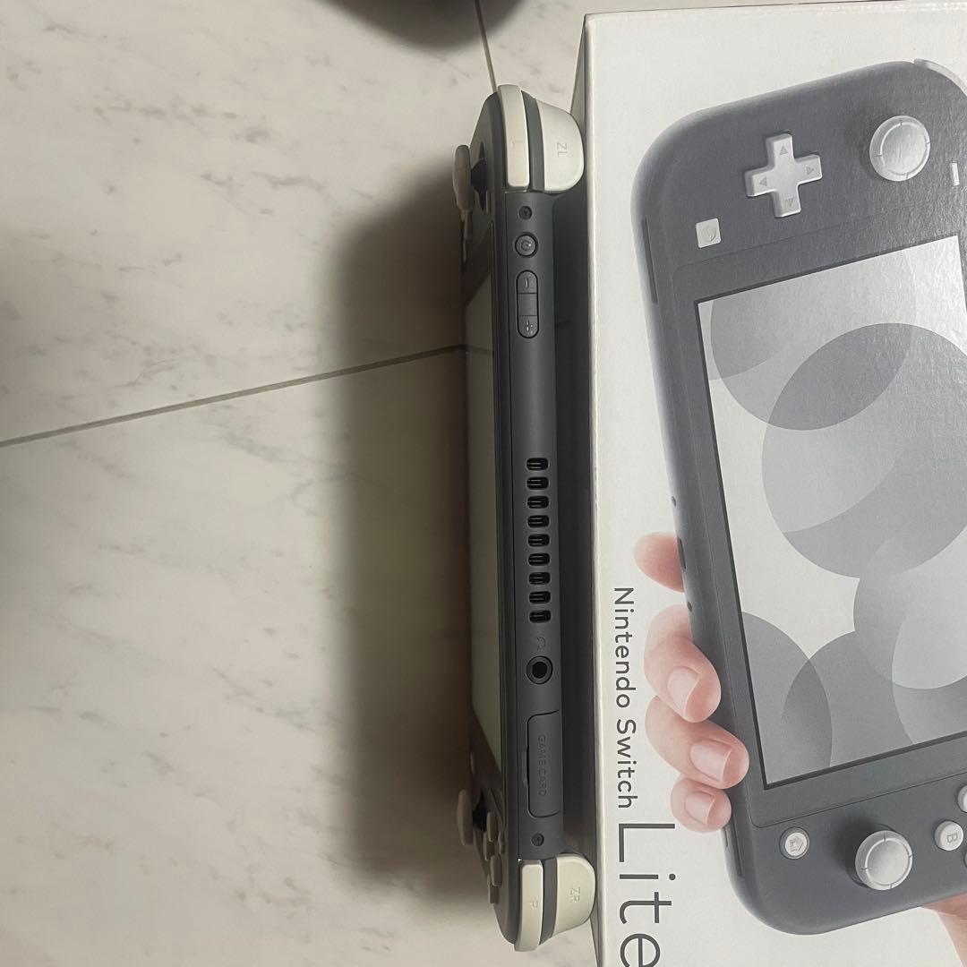 Nintendo Switch Lite グレー、他周辺ケース2点、充電器は無し