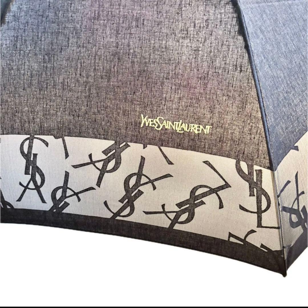 【新品未使用】イヴサンローラン 折り畳み傘 YSLロゴ 総柄 YSL シースルー