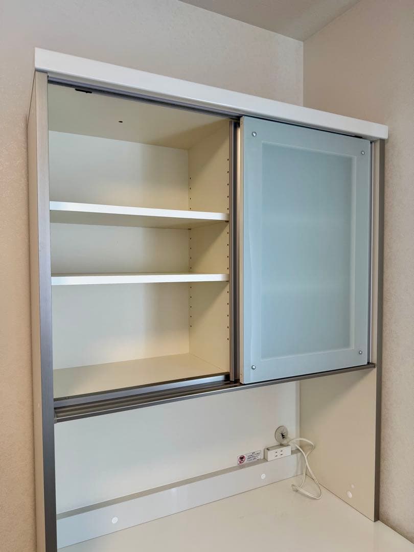 Pamouna(パモウナ) 食器棚 幅90上部スライド扉　キッチンカウンター