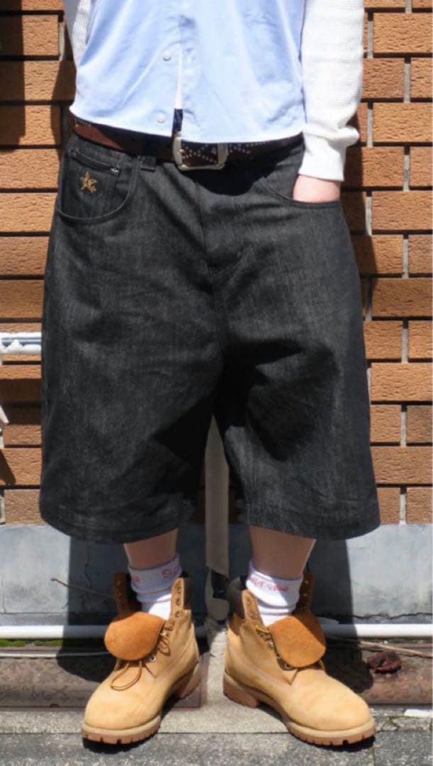 パンツ Star logo rigid Denim Jorts belvet BLACK