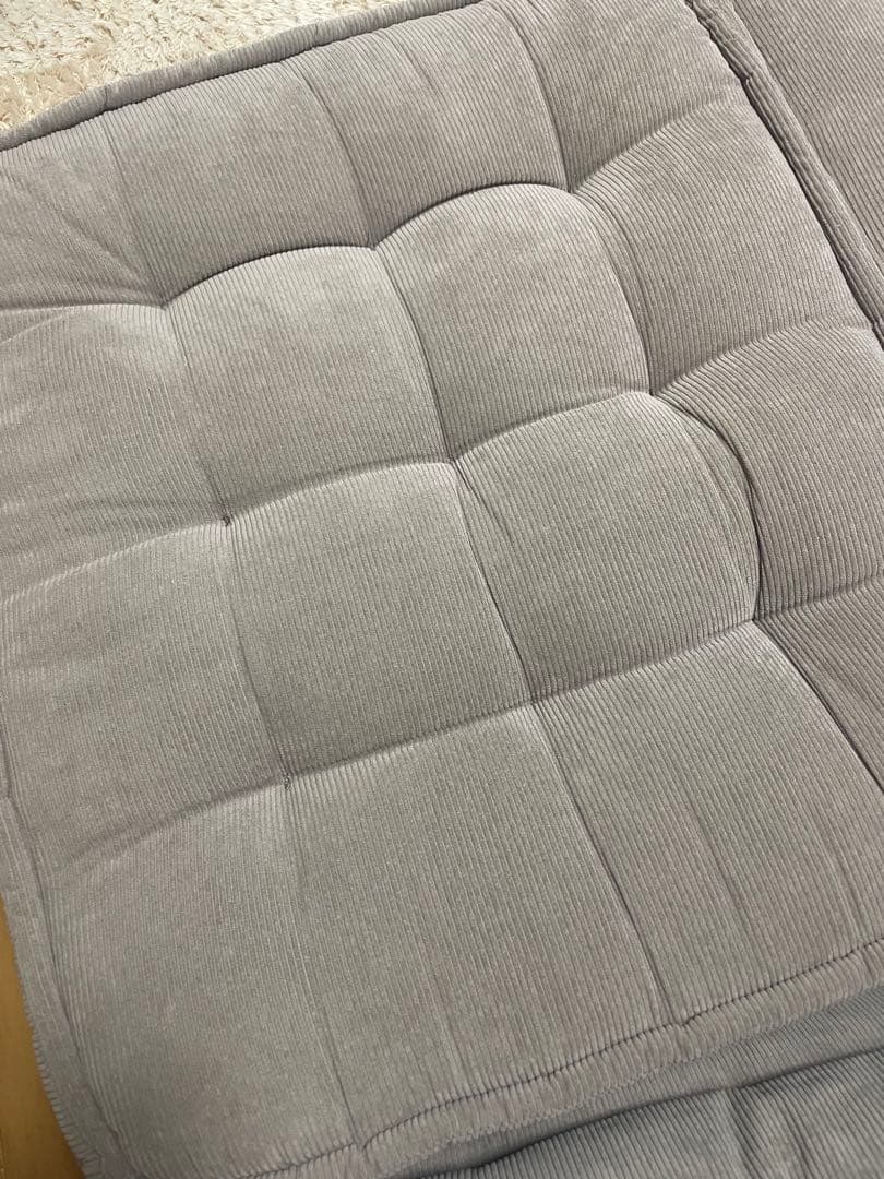 フロアソファ コーデュロイ グレージュ 2個セット