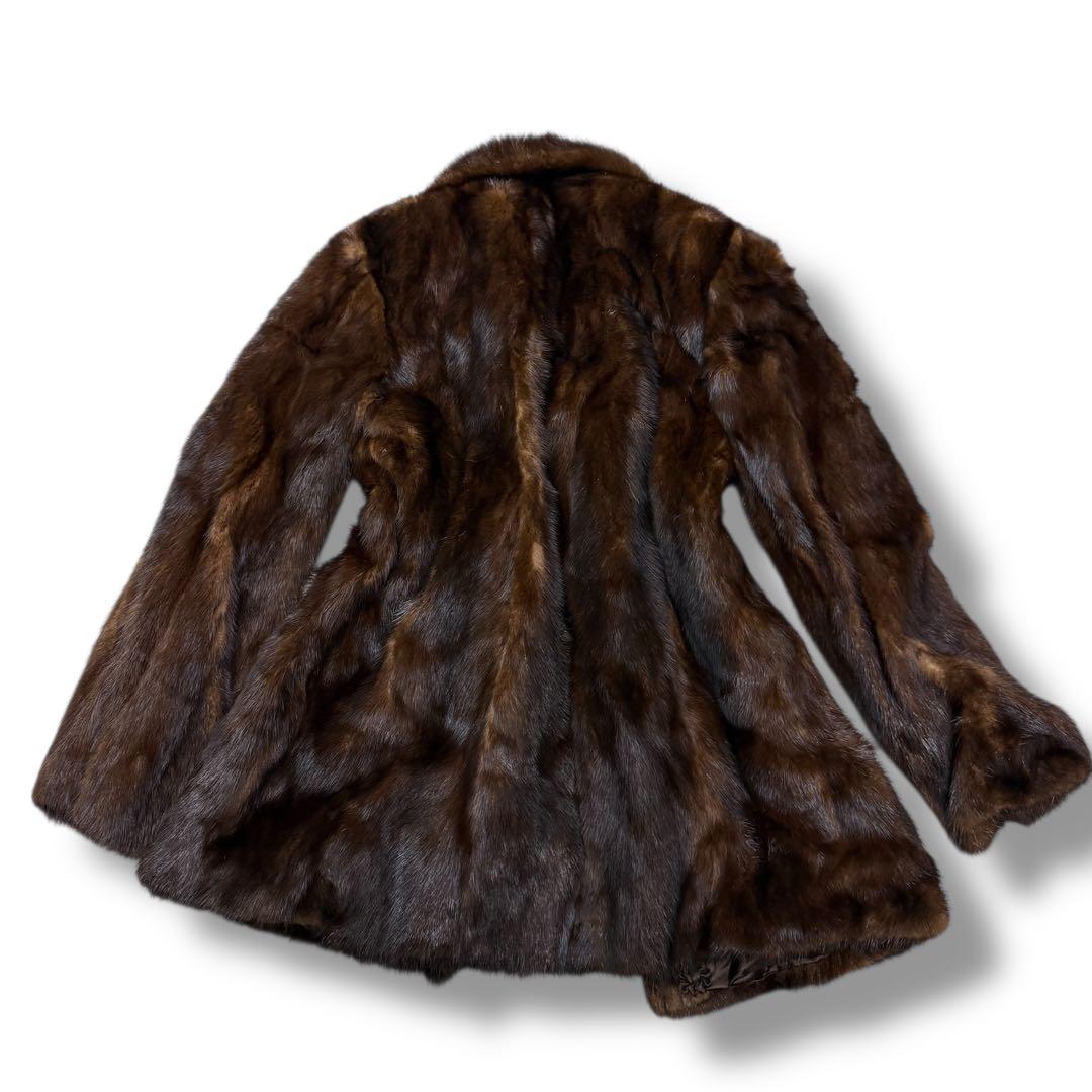 新品タグ付 DAIEI 高級ミンク 1644 毛皮 リアルファーコート ブラウン