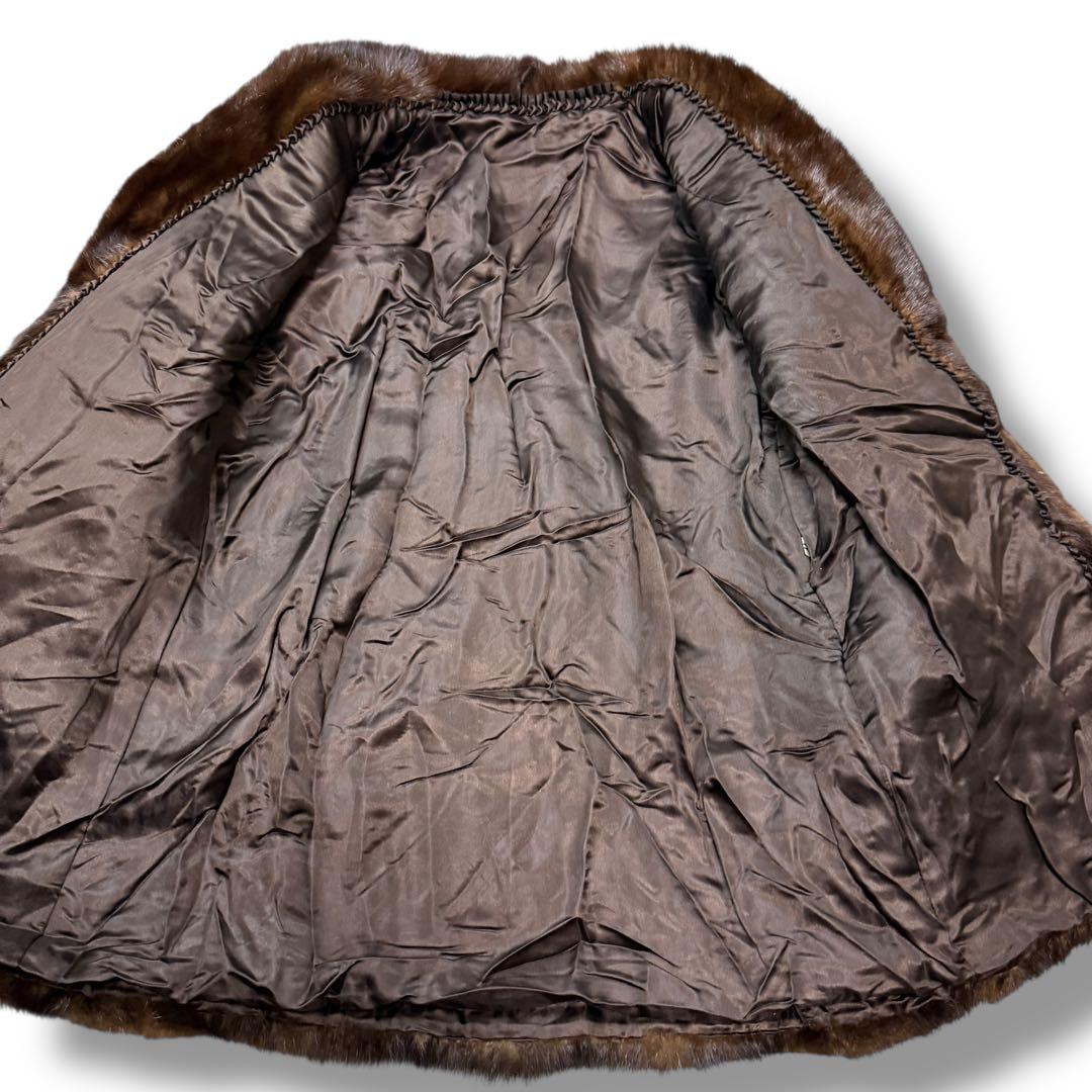 新品タグ付 DAIEI 高級ミンク 1644 毛皮 リアルファーコート ブラウン