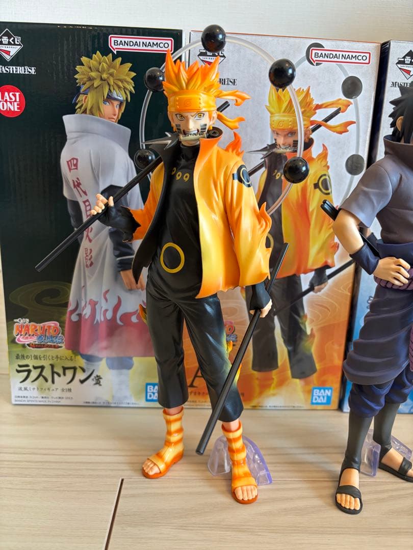 A賞　ナルト 六道仙人　B賞　サスケ　写輪眼&輪廻眼ver ミナト空箱　一番くじ