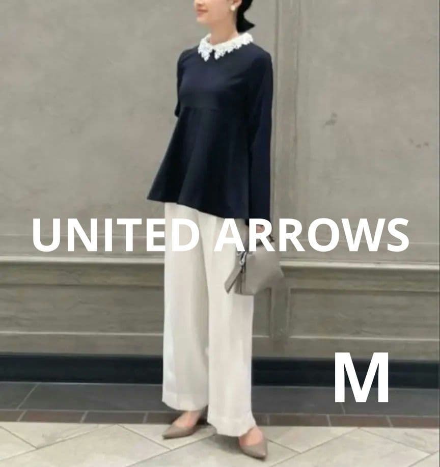 ユナイテッドアローズ FEEL CLEAN 2wayブラウス ペプラム ネイビー