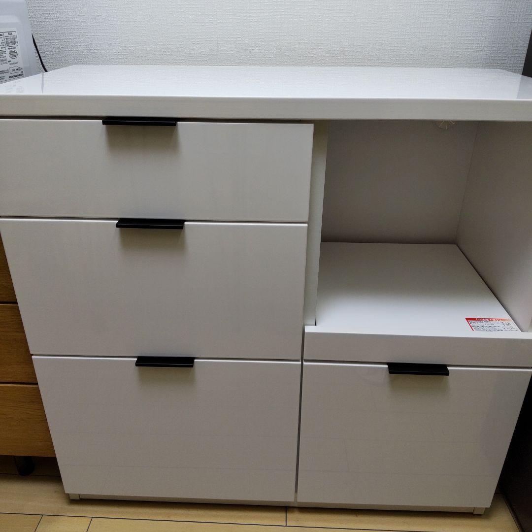 ニトリ キッチンカウンター エトナ 90　ホワイト　たのメル便　送料込