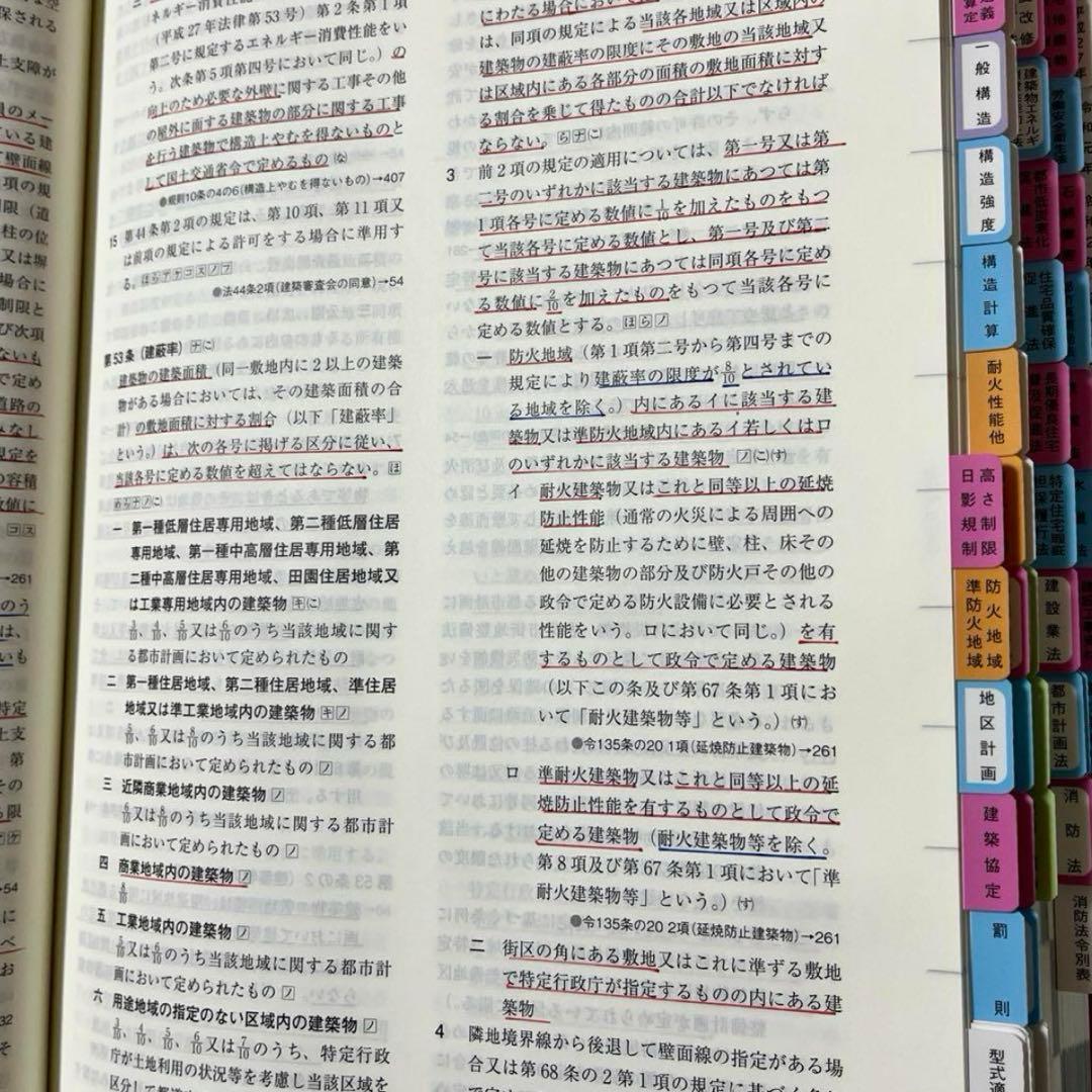 【カフェラテ】一級建築士2026年版法令集 （線引き・index貼付済）