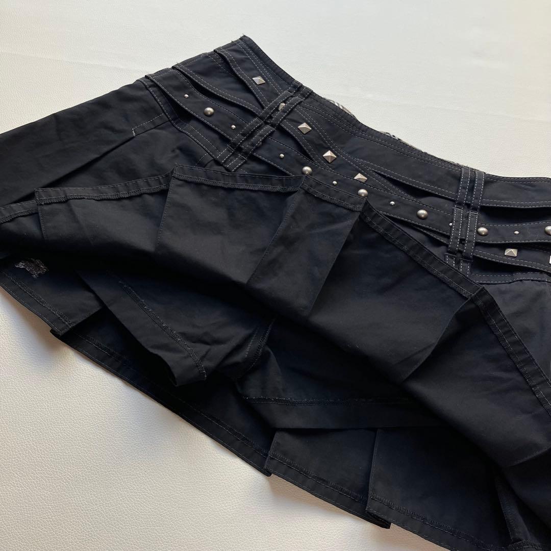 希少 美品 バーバリー スタッズ プリーツ 牛革 キュロットスカート