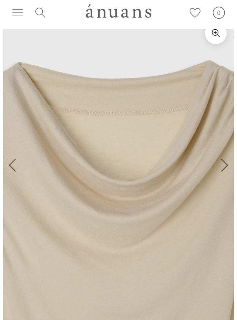 anuans アニュアンス　ギャザードレープカットトップス