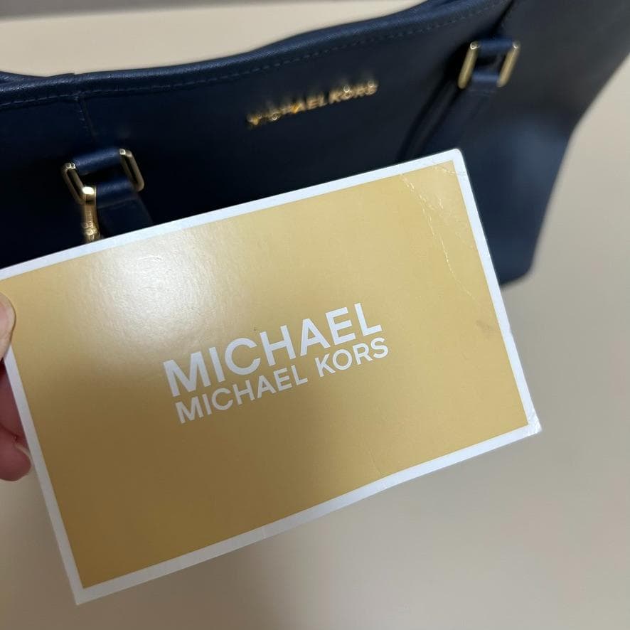 【美品】MICHAEL KORS マイケルコース A4 ネイビー トートバッグ