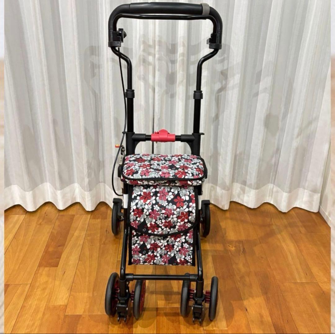 ✨美品✨島製作所 シルバーカー モート 軽量3.7kg 花柄 座面付 説明書付