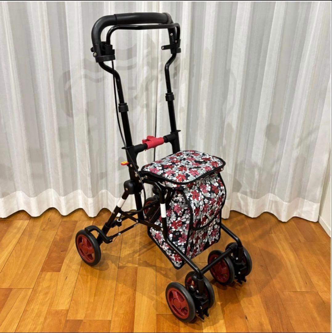 ✨美品✨島製作所 シルバーカー モート 軽量3.7kg 花柄 座面付 説明書付